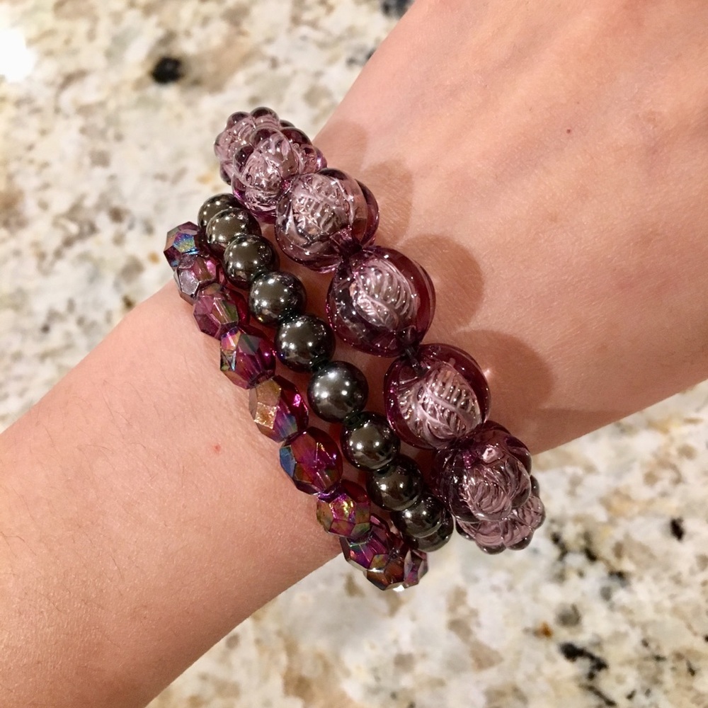 Brand new cute set of 3 acrylic bead bracelets